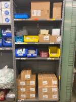 SHELVING UNIT TO INCLUDE: ASSORTED SYRINGES AND BLOOD DRAWING SUPPLIES