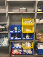 SHELVING UNIT TO INCLUDE: ASSORTED SYRINGES AND BLOOD DRAWING SUPPLIES