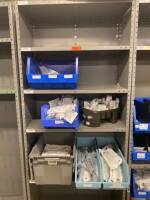 SHELVING UNIT TO INCLUDE: ASSORTED SYRINGES AND BLOOD DRAWING SUPPLIES