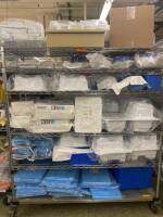 CART AND CONTENTS: BARD FOLEY TRAYS, RADI CLEARVUE HSG TRAYS