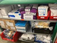 CART AND CONTENTS: ASSORTED PROCARE ARM SLINGS, ABDOMINAL BINDERS, STOCKINETTES AND CAST SUPPLIES