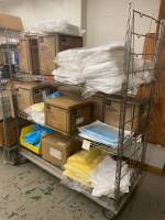 CART AND CONTENTS: MEDLINE COVERALLS, MAGNETIC DRAPES