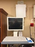 GE CDA19T FLAT PANEL MONITOR/ W GE UNOTRON S6000K KEYBOARD, GE PRN 50-M PRINTER