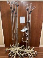 LOT OF QTY (5) WHITE BASE IV POLES