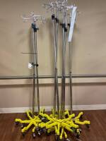 LOT OF QTY (7) YELLOW BASE IV POLES