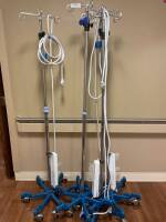 LOT OF QTY (4) LIGHT BLUE BASE IV POLES