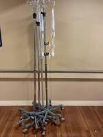 LOT OF QTY (4) GRAY BASE IV POLES