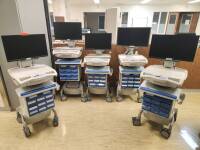 CASPA HEALTHCARE 1975074 LOT OF QTY (5) M38E MOBILE WORKSTATION, STORAGE CART