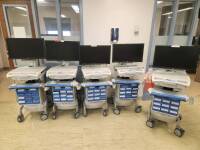 CASPA HEALTHCARE 1975074 LOT OF QTY (5) M38E MOBILE WORKSTATION, STORAGE CART