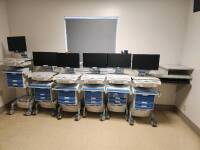 CASPA HEALTHCARE 1975074 LOT OF QTY (6) M38E MOBILE WORKSTATION, STORAGE CART