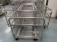 LOT OF QTY (5) STAINLESS STEEL WIRERACK CARTS, 2-SHELF