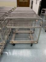 LOT OF QTY (4) STAINLESS STEEL WIRERACK CARTS, 2-SHELF