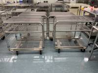 LOT OF QTY (4) STAINLESS STEEL WIRERACK CARTS, 2-SHELF