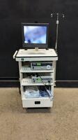 KARL STORZ ENDOSCOPY SYSTEM TO INCLUDE 20233020 TELECAM DX II CAMERA CONTROL UNIT WITH TELECAM-C 20212134 CAMERA HEAD & COUPLER, 20131520 XENON NOVA 175 LIGHT SOURCE & SONY MONITOR ON CART
