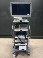 KARL STORZ ENDOSCOPY SYSTEM TO INCLUDE TC 200 & TC 300 SPIES CAMERA COMBO, 26432020 THERMOFLATOR, SONY UP-DR80MD PRINTER & LED HD MONITOR ON CART